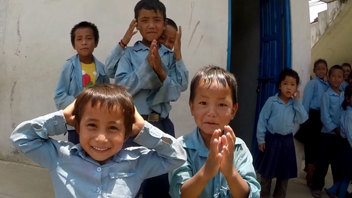 Primary students in Ghusel., Nepal