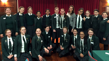 Natalie Sisson with Year 10 students