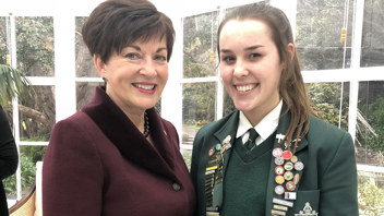 Governor General, Dame Patsy Reddy with Amy Cooper