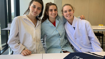 Anna (centre) with two other Rotary students