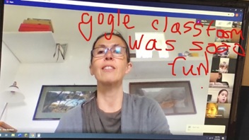 Suzy Y4 shared how she felt about Google Meet with teacher Tina Sturland . (27/03/2020)