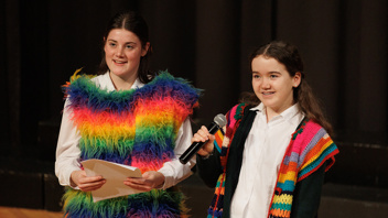 Head of Houses, Sophie Hull and Louisa Boyer introduced each House